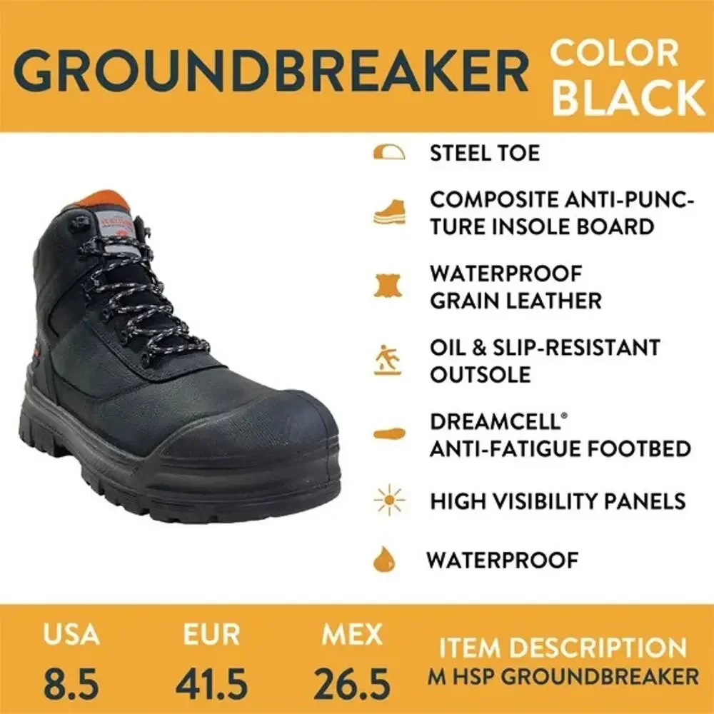 HERMAN Survivors Leather Groundbreaker Steel Toe Work Boots Size 8.5 MRSP $99